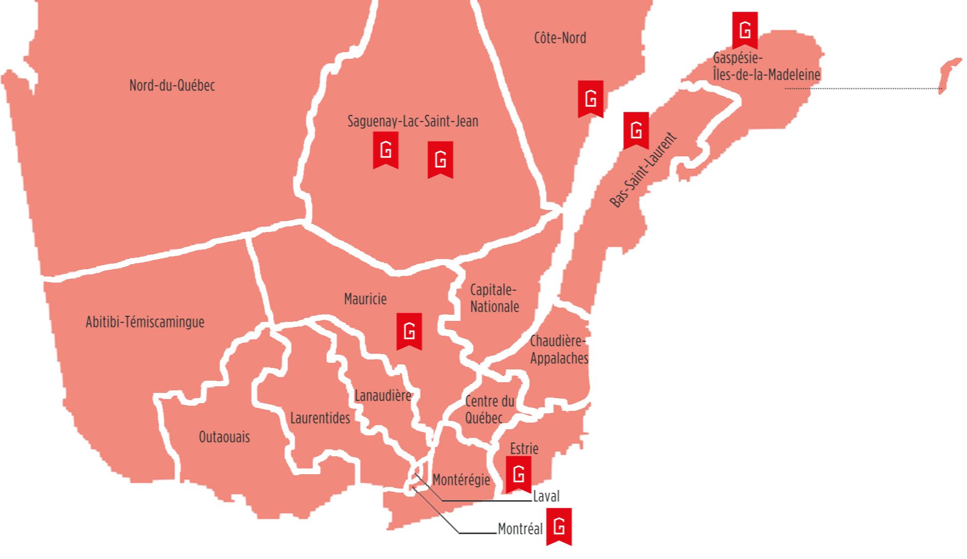 Carte du Québec